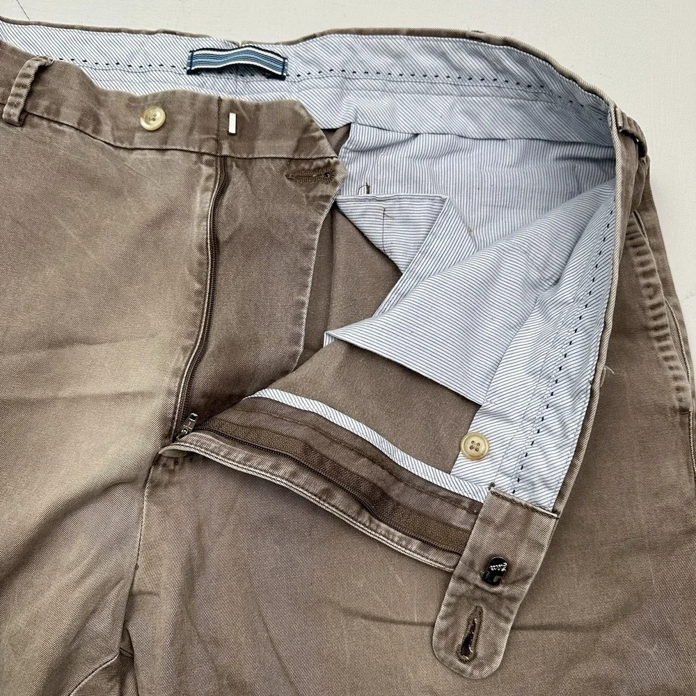 Peter Millar Chino Pants Men 38x36 Brown Pima Cotton Peru Golf Preppy MF14B84